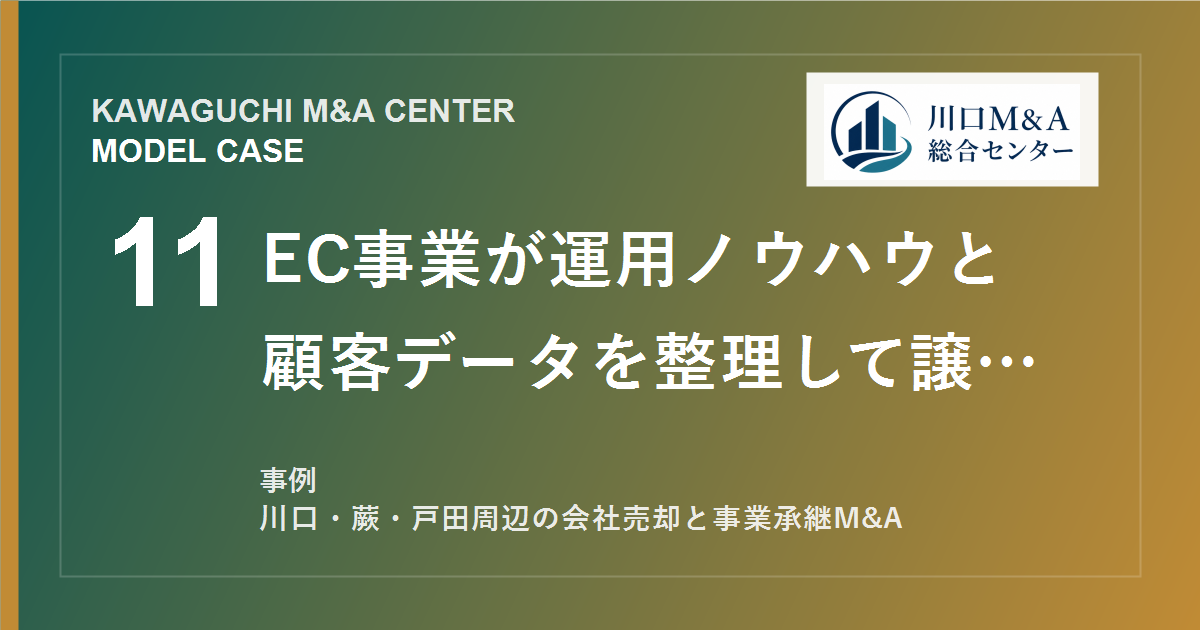 【川口M&A事例】EC事業が運用ノウハウと顧客データを整理して譲渡したモデル事例のアイキャッチ画像